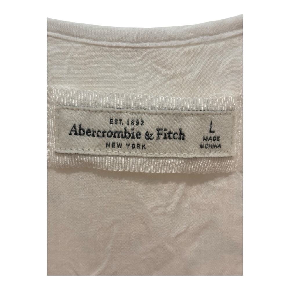 Abercrombie Fitch Mini Dress Womens Large Beige Floral Eyelet Lace Fairy Boho‎ - Picture 9 of 10
